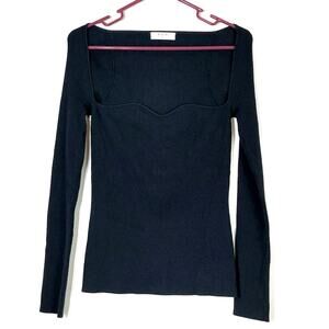 Revolve OGD Sweetheart Neck Black Sweater Size Medium EUC